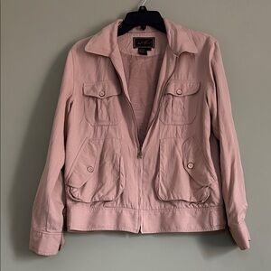 Diane Gilman Collection Blush 100% Silk Utility Jacket Size S